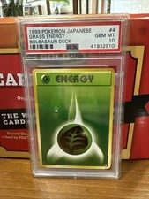 PSA 10 - 1999 POKEMON JAPANESE INTRO PACK  BULBASAUR DECK 4 GRASS ENERGY