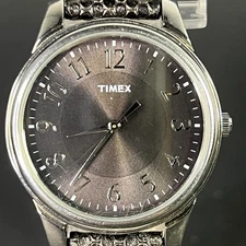 Timex (W9) 36mm Silver Case Brown Dial Silver Accent Original Logo Leather Strap