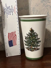 Spode Christmas Tree Travel Tumbler Mug  Porcelain  11oz No Lid
