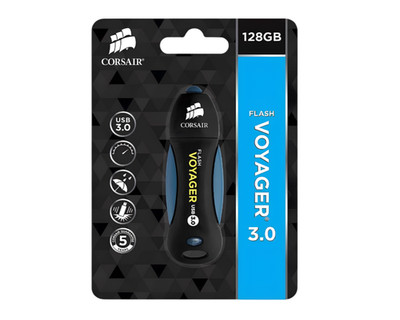 Corsair Flash Voyager 128GB USB 3.0 Stick High Speed Wasserabweisend Schwarz/Bla