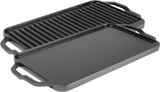 Lodge Cast Iron Reversible Rectangular Grill Pan/Griddle 25cm [Sticker Residue]