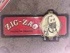 Vintage Zig Zag Cigarettte Tobacco Sign Tin Embossed 24"