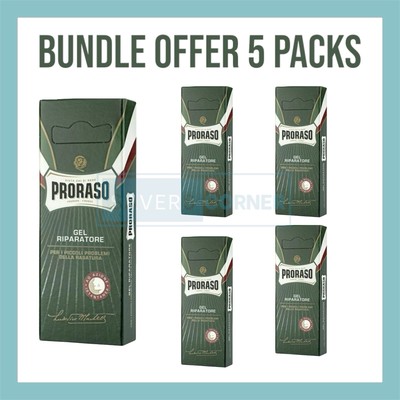5x PRORASO Shave Cut Healing Repair Gel 10ml Stiele Blutungen aus Rasiermesserschnitten