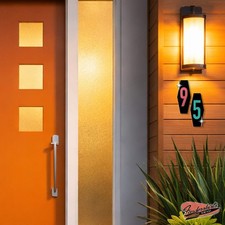 Hex Atomic Starburst House Address Numbers Mid Century Modern Home