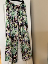 Multicolor Floral Print Pants Regular Size Type Women's US 8 size