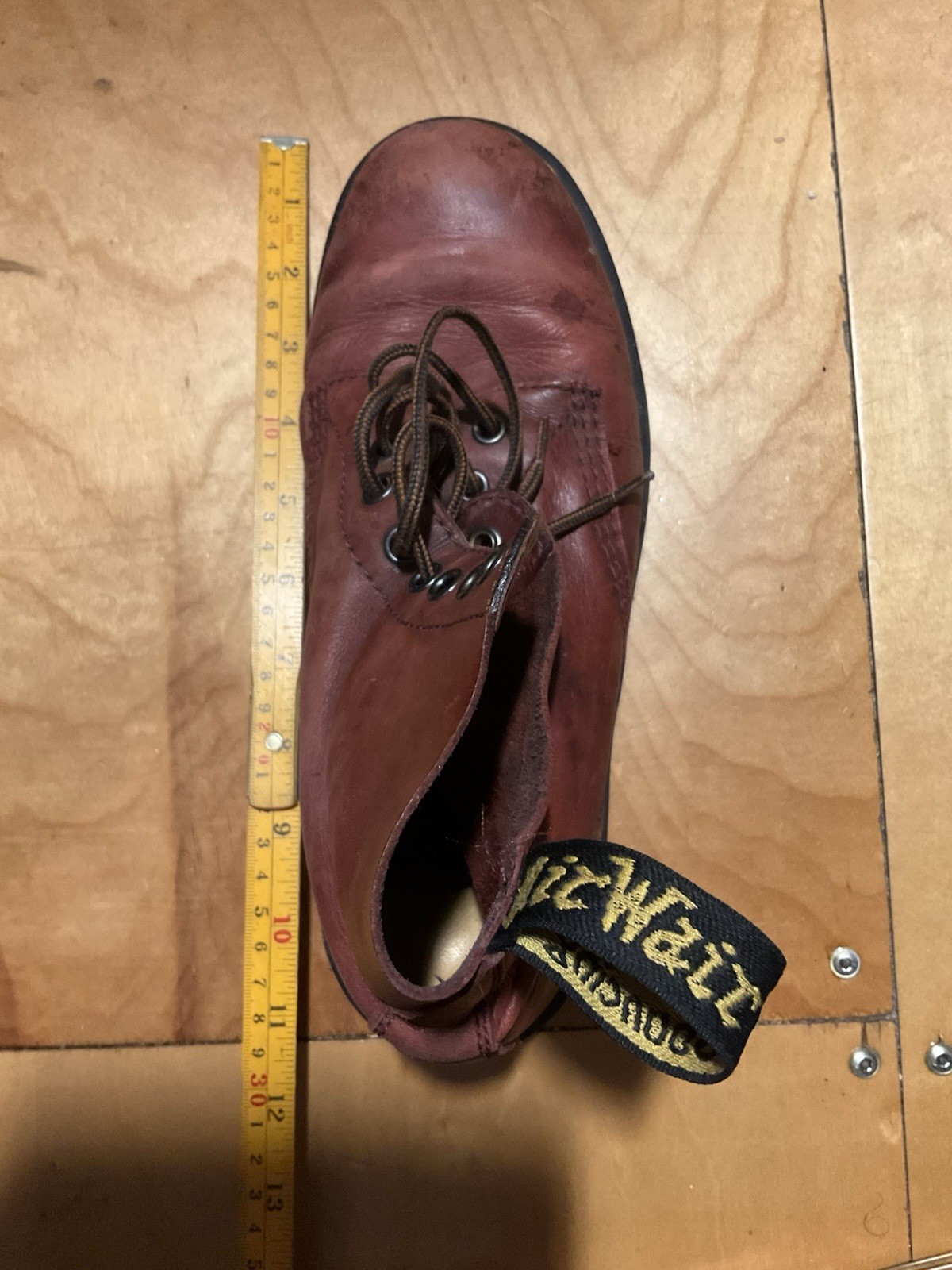 Doc Martens burgundy leather Air Wair Bouncing Soles Boots 11" please read thumbnail 8