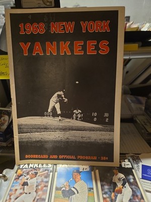1968 Yankees Program Rare Mantle Hit -Rbi 1495 Last Year Ny Hr Bill Robinson 