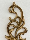 VTG Hollywood Regency Syroco Gold Scrolled Floral Candle Holder Sconces 4531 L&R — photo 6