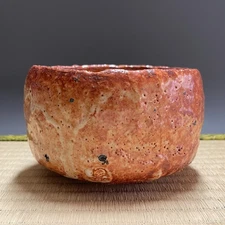 H140 : Japanese Pottery Chawan Matcha Tea Bowl Tea Ceremony Sado Vintage