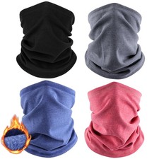 Winter Neck Warmer 4 Pack Fleece Face Cover Scarf Cold Weather Ski Gear