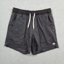 Vuori Shorts Mens Small Gray Black Kore Lined Athletic Drawstring Gym Stretch