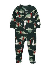 Carter  s Baby Green Dinosaur One Piece Footed Sleeper PJ Holiday Christmas