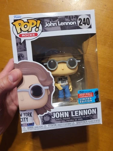 Funko Pop Rocks John Lennon Vinyl Figure # 240 NYCC Fall Convention 2021 READ