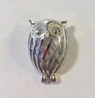 Crown Trifari Owl Brooch Vintage Silver Tone Figural Pin Open Work Jewelry