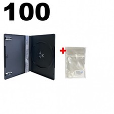 100 STANDARD Black Single DVD Cases 14MM Machinable Quality  100 OPP Bags