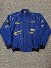 Vintage Subaru World Rally Team Bomber Jacket Racing Mens Blue Rare Sz XL