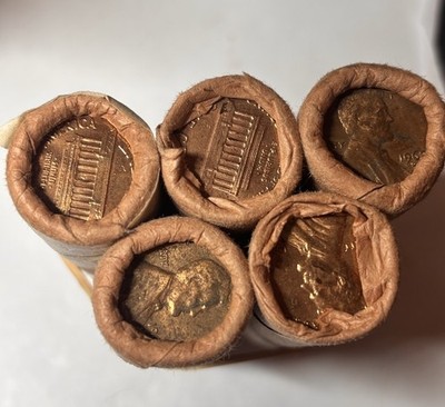 1962-D **Original Bank Wrapped** Uncirculated Lincoln Cent Lot Of 5 Rolls
