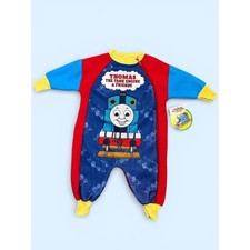 Vintage Thomas The Tank Engine Sleeper One Piece Boys Size 12 Months Pajamas NWT