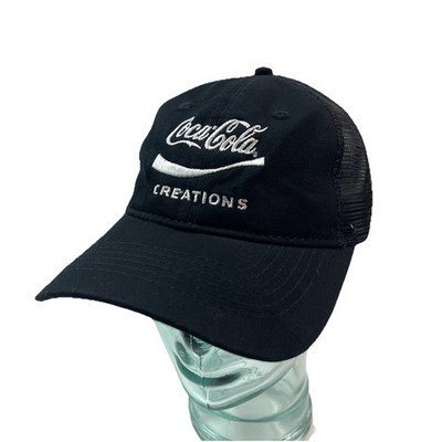 Coca-Cola Creations Embroidered Black Mesh Promo Trucker Hat Cap Adjustable