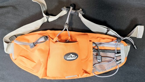 Sunhiker Fanny Pack Waist Pack Orange Multi Pockets Zip Hiking Walking Running