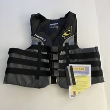 O'Neill Men Superlite USCG Life Vest Black Gray Yellow 3XL