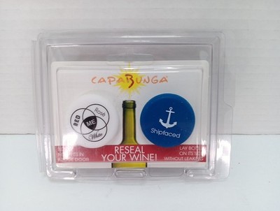   Capabunga Reusable Wine Bottle Cap & Sealer, Shipfaced & Red, Rose, White  