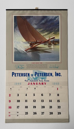 Vintage 1955 Petersen & Petersen Calendar Complete 12 Pg Trucking Advertising