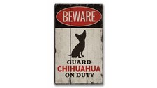 Chihuahua Novelty Distressed Sign, Personalized Wood Sign