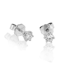 Brillant Diamant Ohrstecker Paar 750/- Weißgold 18 Karat Gold 0,42 Karat F/IF