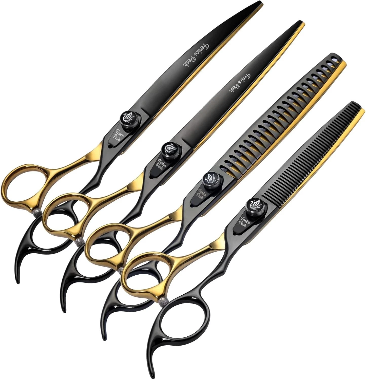 Fenice Peak | 7" Dog Grooming Scissors Straight, Thinning, Curved, & Chunker