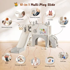 10in1 Toddler Slide Indoor Outdoor Playground Baby Climber Drawing Crawing 110Lb