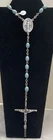 Vintage Italy  Prayer Rosary Blue Plastic Beads Silver Tone Cross XQ-29