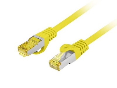 Patchkabel Lanberg FTP Kat. 6A 0,25 m LSZH CU Fluke bestanden gelb