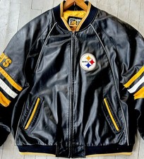 Pittsburgh Steelers NFL Football Leather Bomber Jacket XL Carl Banks G-III Men  s