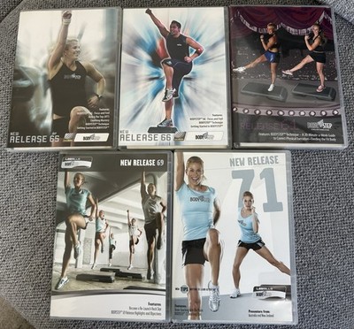 Les Mills Body Step DVDs/CDs 61, 65, 66, 69 & 71 -Acceptable Condition-Not Mint