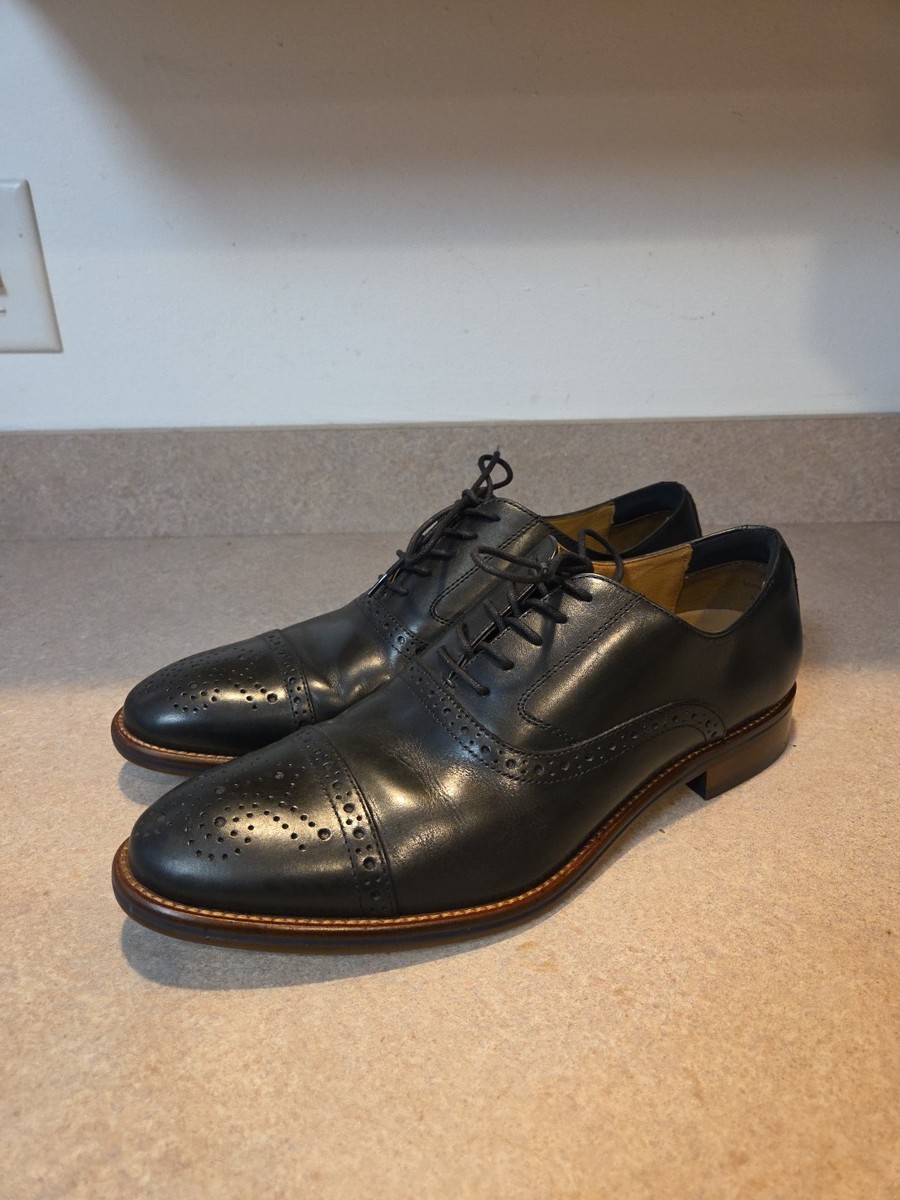 Johnston & Murphy Mens Conard Cap Toe Oxford Shoes 20-3445 Black