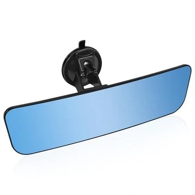 12'' Large Anti Glare Rear View Mirror with Suction Cup, Stick on Blue
