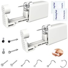 2 Pack Self Nose Piercing Gun Self Nose Piercing Gun Kit Safety Nose Piercing...