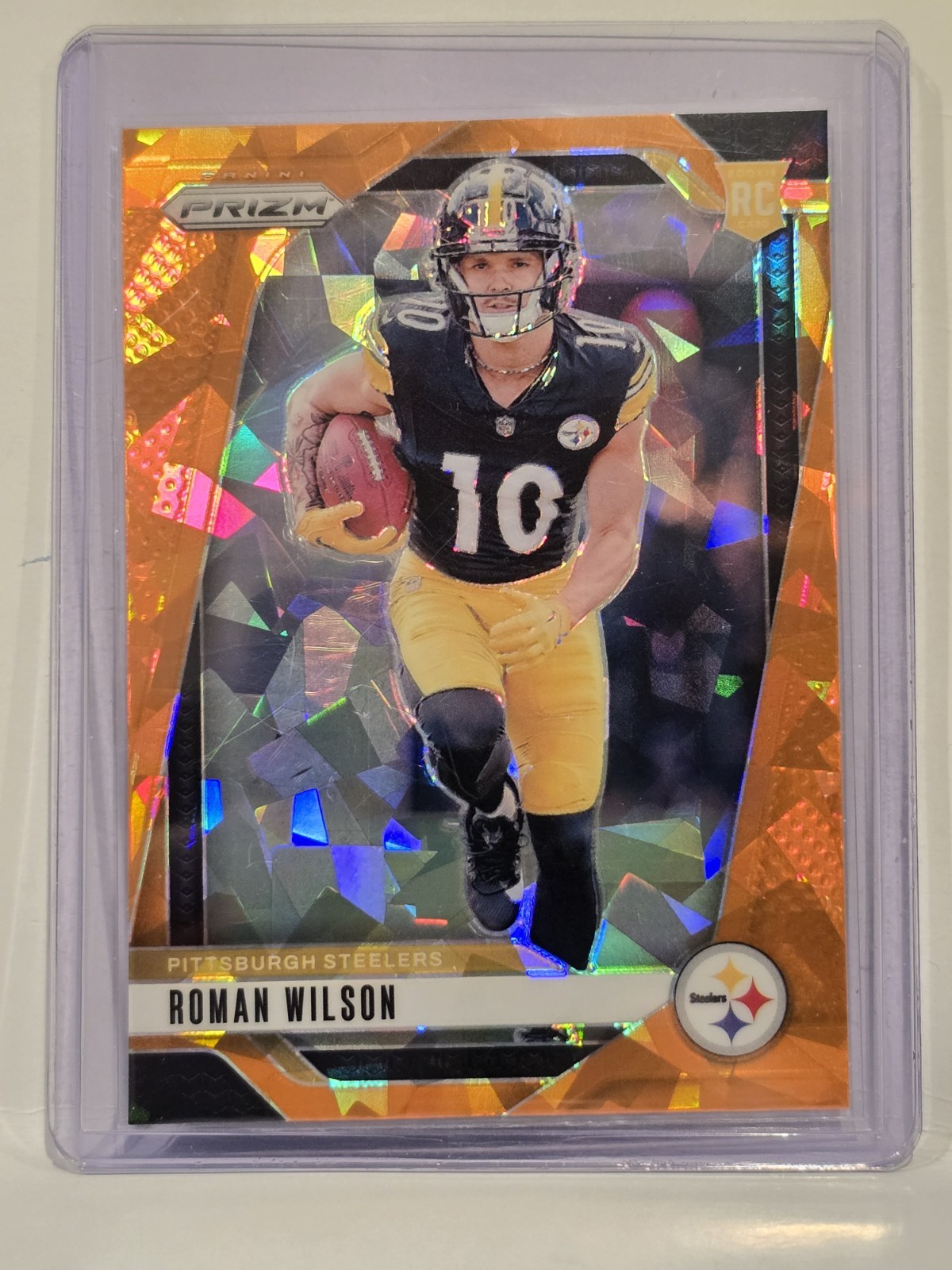 2024 Panini Prizm Prizms Orange Ice #384 Roman Wilson RC Rookie STEELERS