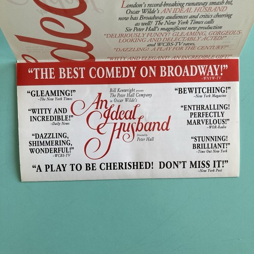 3 Panel Paper Flyer / Mailer 9”X4 An Ideal Husband The PETER HALL COMPANY -color - Picture 4 of 4