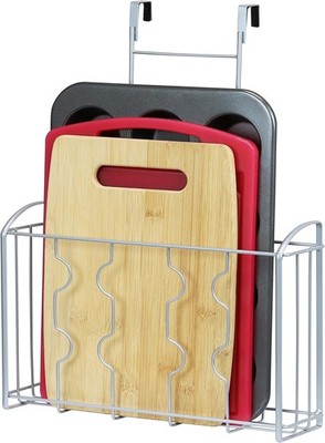 SimpleHouseware Over the Cabinet Door Organizer Holder 1 Pack, Sliver 