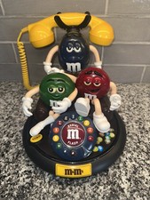 Vintage Red Green  Blue M Ms Animated Push Button Landline Novelty Telephone