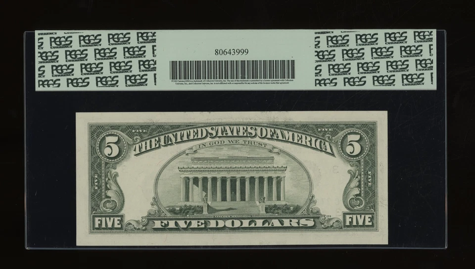 DBR 1985 $5 FRN Philadelphia Fr. 1978-C PCGS 64 PPQ Serial C77825635A - Image 2 of 2