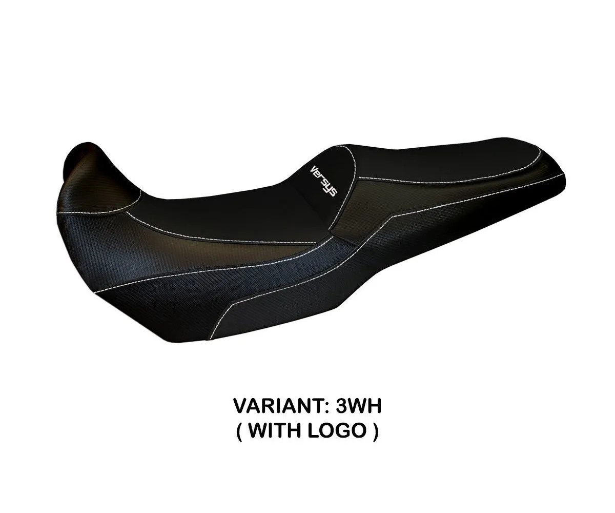 Seat saddle cover Lampedusa Black White TPZ KAWASAKI VERSYS 1000 2011 2018 aN