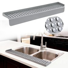 Silicone Sink Edge Protector Splash Guard, 30x4 Inch with Suction Cups  5  Ti