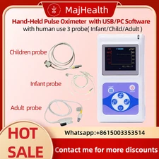 Hand-Held Pulse Oximeter with USB/PC Software-Includes Infant/Child/Adult Probes