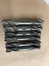 Machinist Double End Mills Lot HSS Brubaker Lot of 6 3/4", 7/8", .796" 3-4 flute