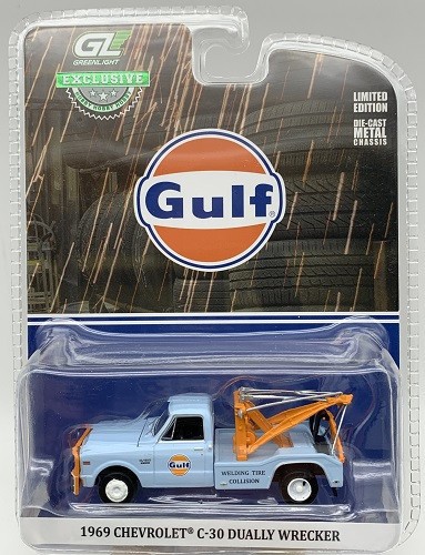 Chevrolet C-30 Dually Wecker Abschlepper Gulf Limitiert In 1:64 Greenlight NEU-image