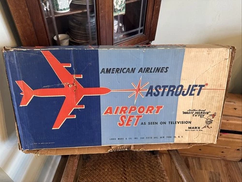 1961 Marx American Airlines Astrojet Airport Set #4810 Box Only