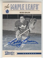 2012-13 Panini Classics Signatures Bob Baun Autograph Auto Maple Leafs